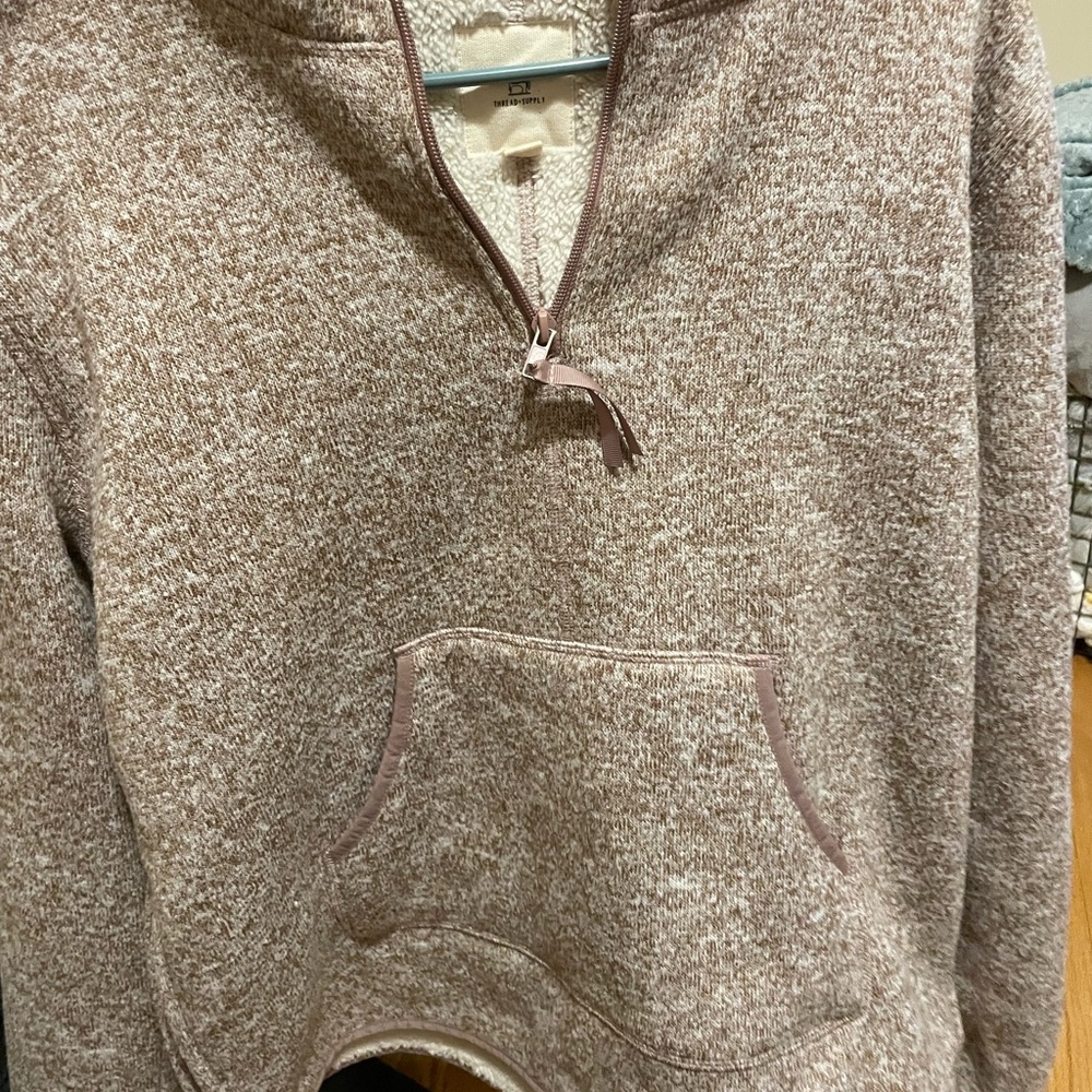 Fuzzy inside sweatshirt jacket